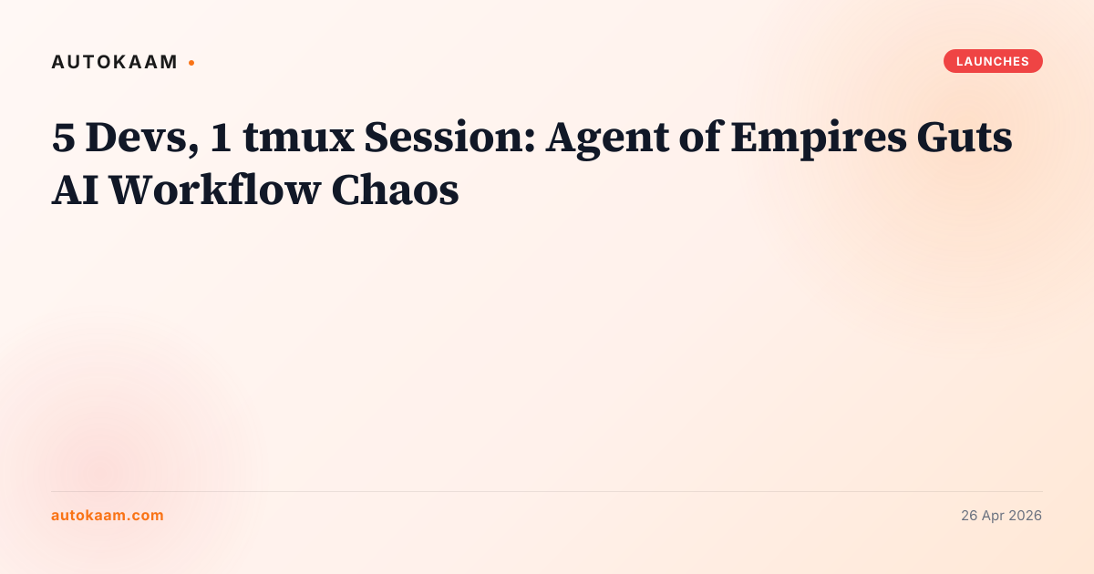 5 Devs, 1 tmux Session: Agent of Empires Guts AI Workflow Chaos, AI coding on AutoKaam