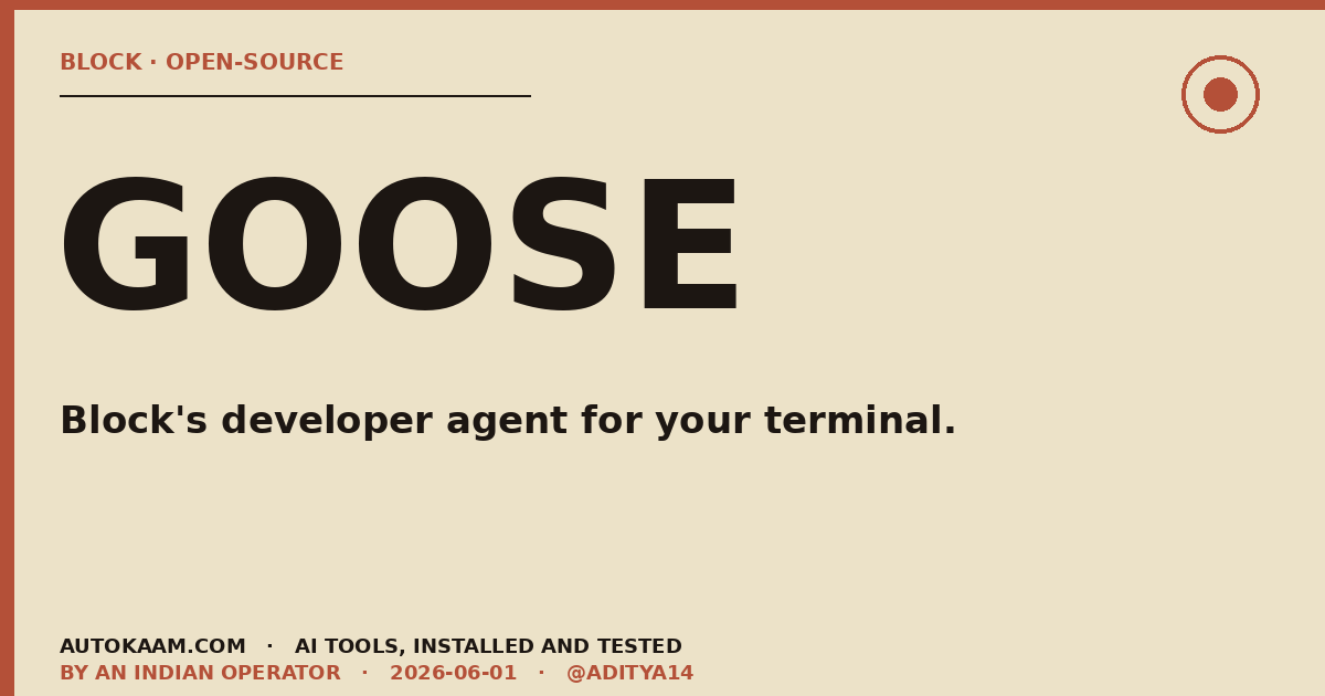 Goose CLI agent running on Ubuntu