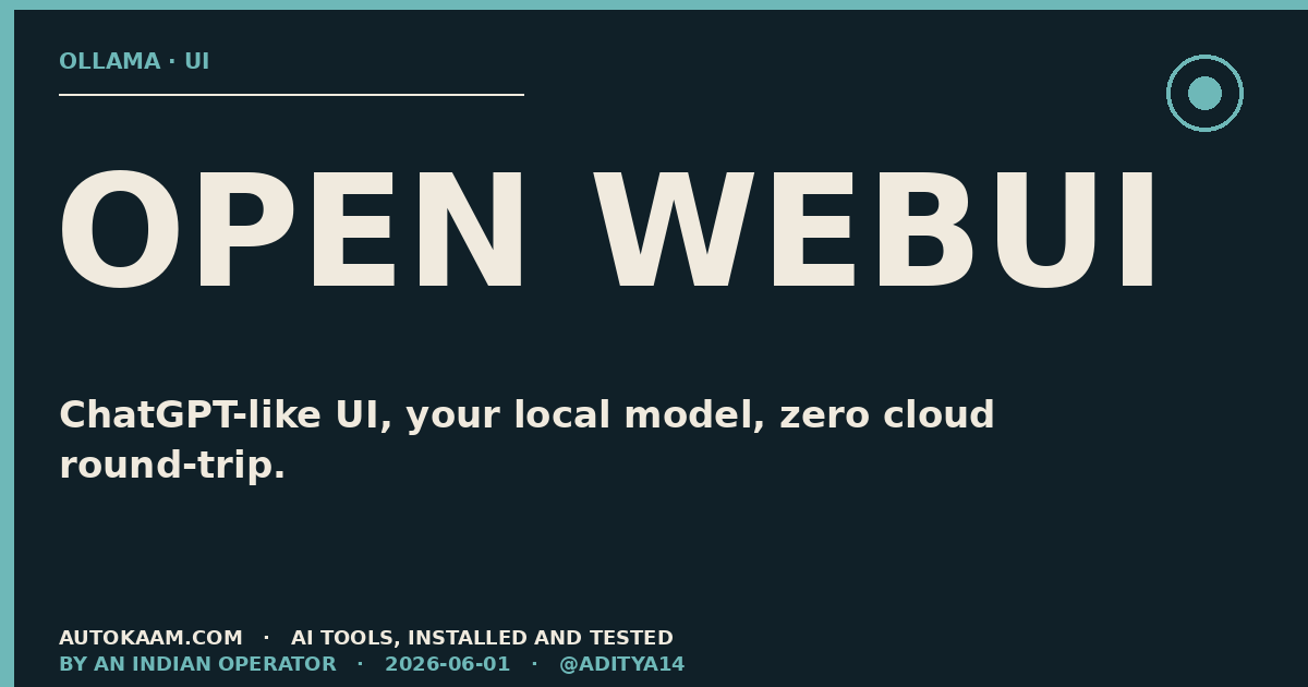 Open WebUI in browser showing chat with local Qwen