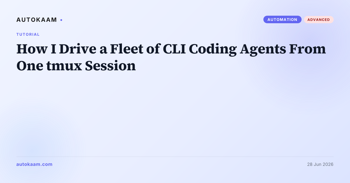 One orchestrator reading and injecting into a detached tmux fleet of CLI coding-agent panes via capture-pane and send-keys